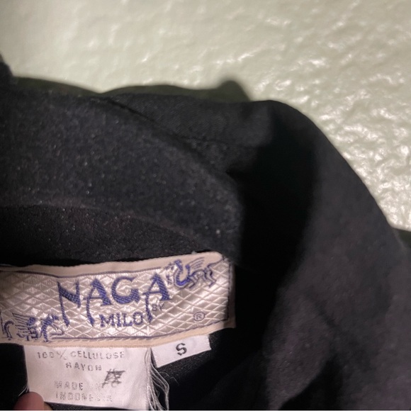 Naga Milo Black Beaded Long Sleeve Blouse S Small with Paisley Pattern Details. - Picture 8 of 12